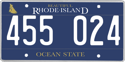 RI license plate 455024