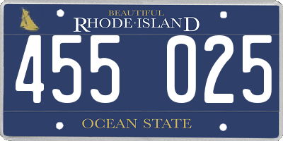 RI license plate 455025