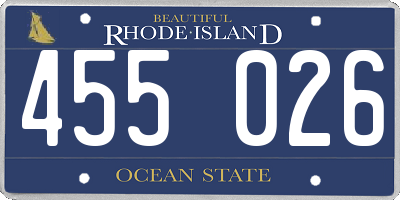 RI license plate 455026