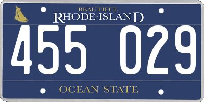RI license plate 455029