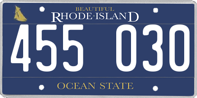 RI license plate 455030
