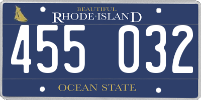 RI license plate 455032