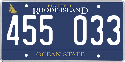 RI license plate 455033
