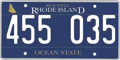 RI license plate 455035
