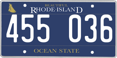 RI license plate 455036