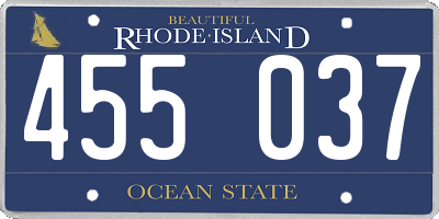 RI license plate 455037