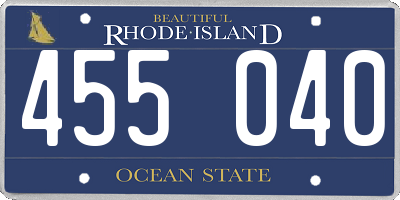 RI license plate 455040