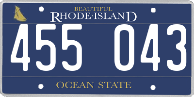 RI license plate 455043