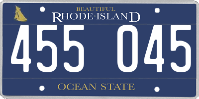RI license plate 455045
