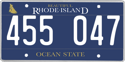 RI license plate 455047