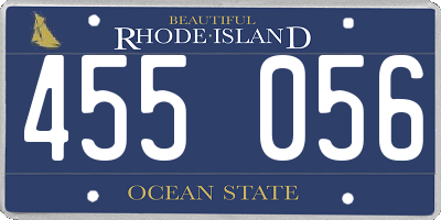 RI license plate 455056