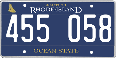 RI license plate 455058