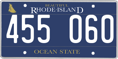 RI license plate 455060