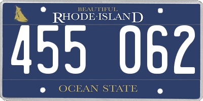 RI license plate 455062