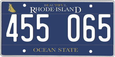 RI license plate 455065