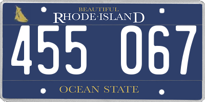RI license plate 455067