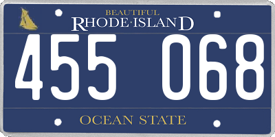 RI license plate 455068