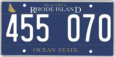 RI license plate 455070