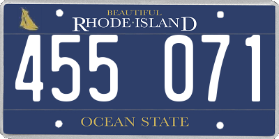 RI license plate 455071