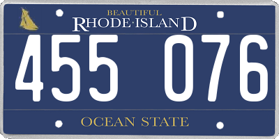 RI license plate 455076
