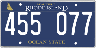 RI license plate 455077