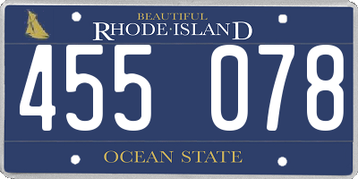RI license plate 455078