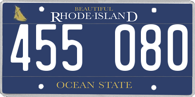 RI license plate 455080