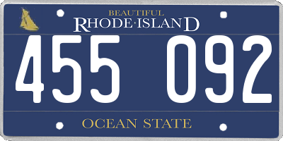 RI license plate 455092