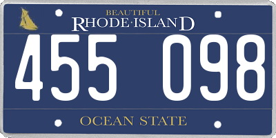 RI license plate 455098