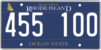 RI license plate 455100