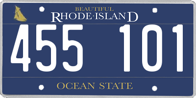RI license plate 455101