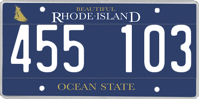 RI license plate 455103