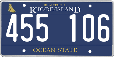 RI license plate 455106