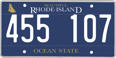 RI license plate 455107