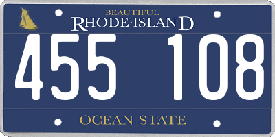 RI license plate 455108