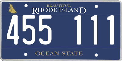 RI license plate 455111