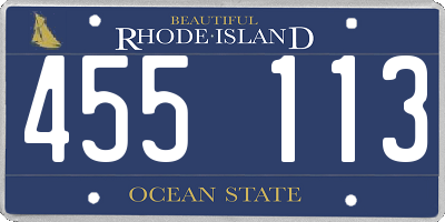 RI license plate 455113