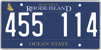 RI license plate 455114