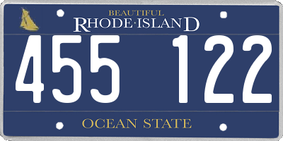 RI license plate 455122