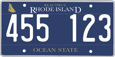 RI license plate 455123