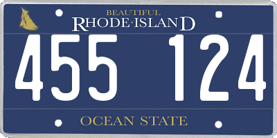 RI license plate 455124