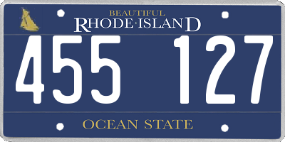 RI license plate 455127