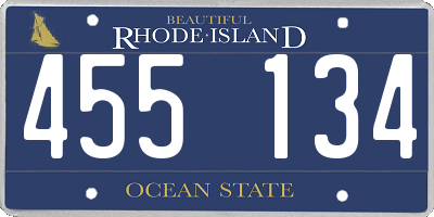 RI license plate 455134