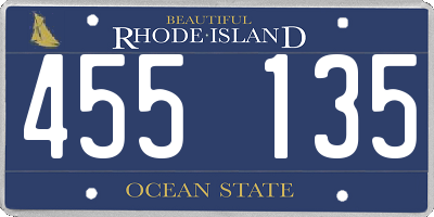RI license plate 455135