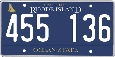 RI license plate 455136