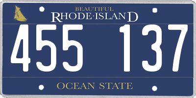 RI license plate 455137