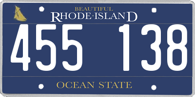 RI license plate 455138