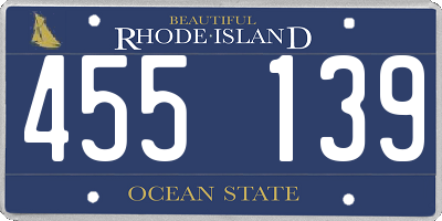 RI license plate 455139