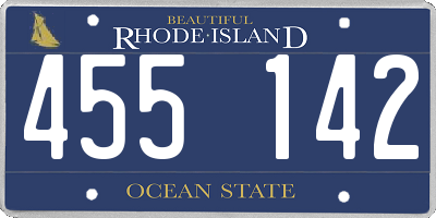 RI license plate 455142