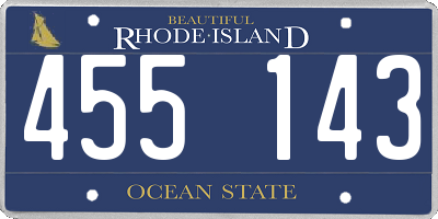 RI license plate 455143